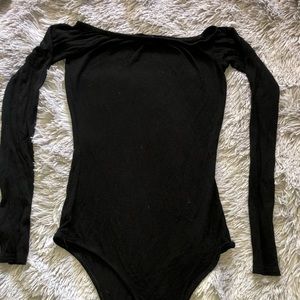 Pretty Little Thing Off the Shoulder Black Bodysui